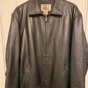 Mens Black 100% leather jacket
